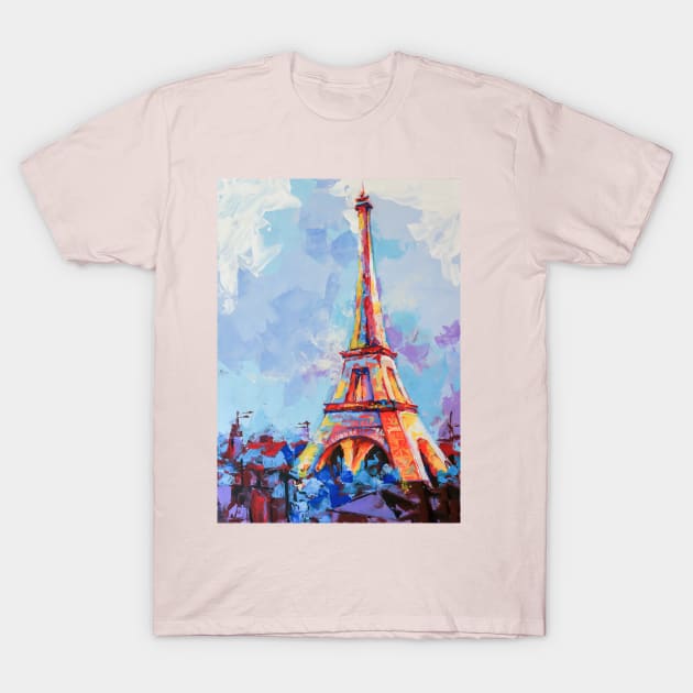 Painting of the Eiffel Tower. T-Shirt by MariDein